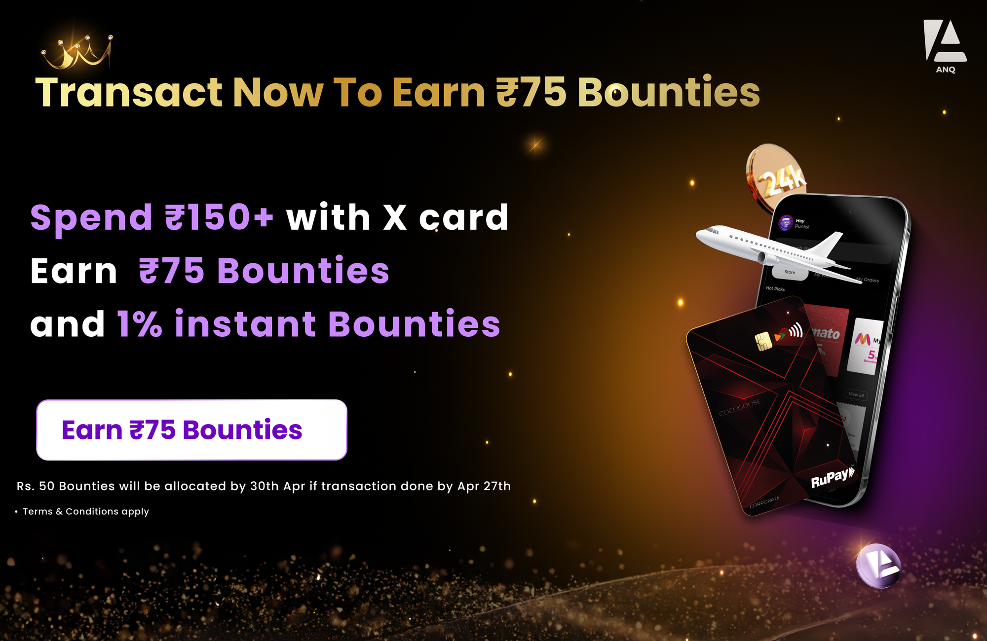 💥 Make Your First Transaction in April & Earn ₹75 Bonus Bounties!
