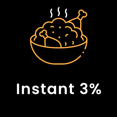 Savor Every Bite with 3% Instant Bounties on Food and Dining!